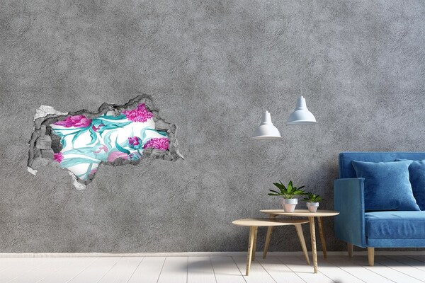 3D díra na zeď Květinová zahrada za zdí