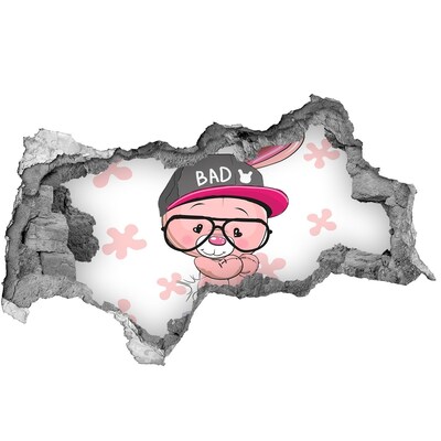 Samolepící nálepka na zeď Zajíček v klobouku