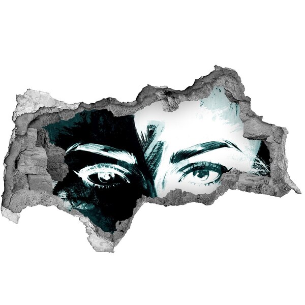 Samolepící díra zeď 3D Oči v betonu