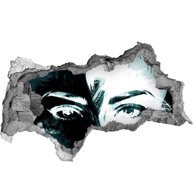 Samolepící díra zeď 3D Oči v betonu