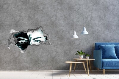 Samolepící díra zeď 3D Oči v betonu