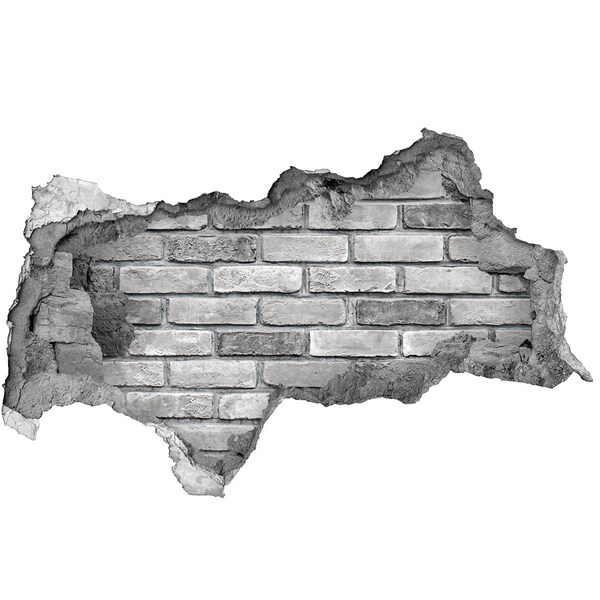 Fotoobraz díra na stěnu Poškozená cihlová zeď