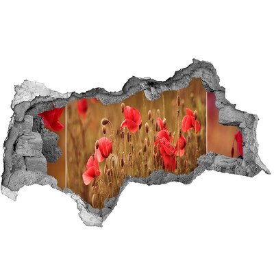 Samolepící díra na stěnu Květiny mezi zničenou zdí