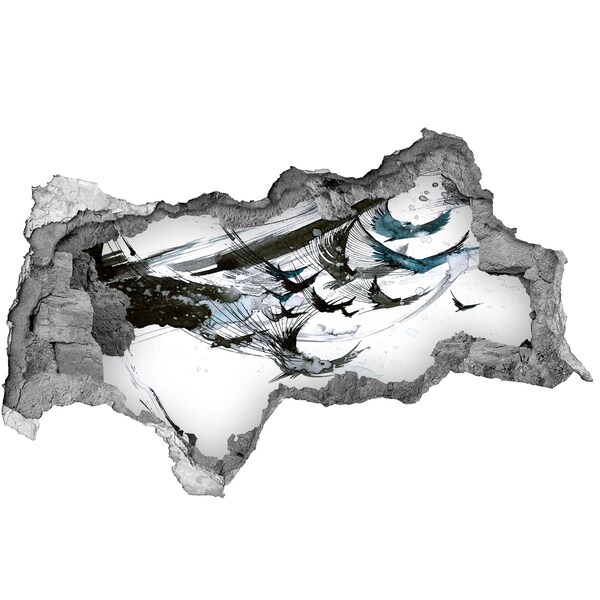 Samolepící díra zeď 3D Moderní abstrakce v díře