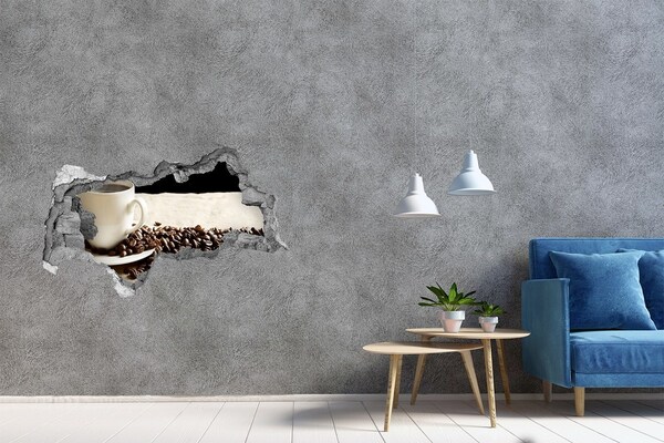 Samolepící nálepka Káva v srdci zdi