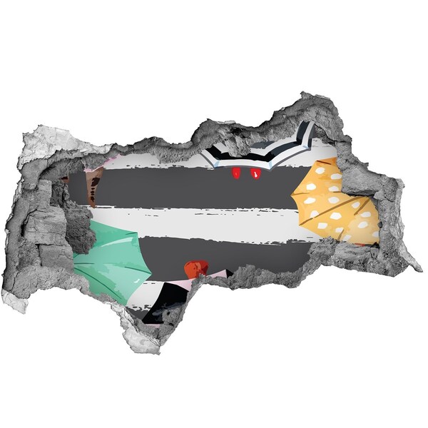 Fotoobraz díra na stěnu Tajemná pláž se slunečníky