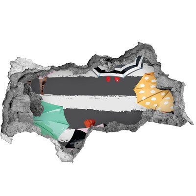 Fotoobraz díra na stěnu Tajemná pláž se slunečníky