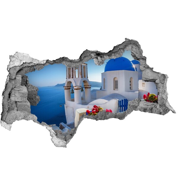 Fototapeta díra na zeď 3D Santorini Řecko