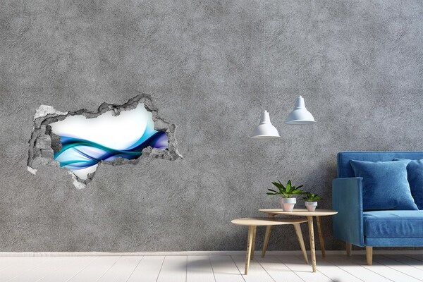 Samolepící díra zeď 3D Vlna v betonové díře