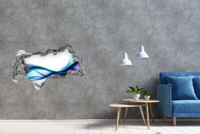 Samolepící díra zeď 3D Vlna v betonové díře