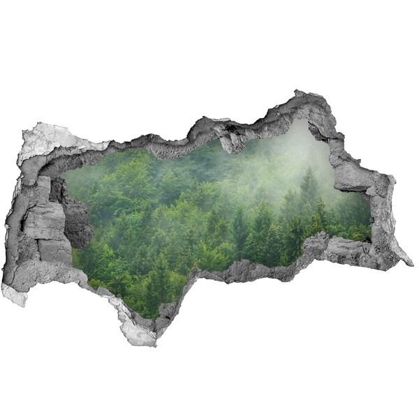 Samolepící díra nálepka Zelený les v díře ve zdi