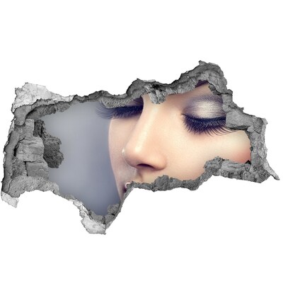 Fotoobraz díra na stěnu Smyslná tvář v rozbité zdi