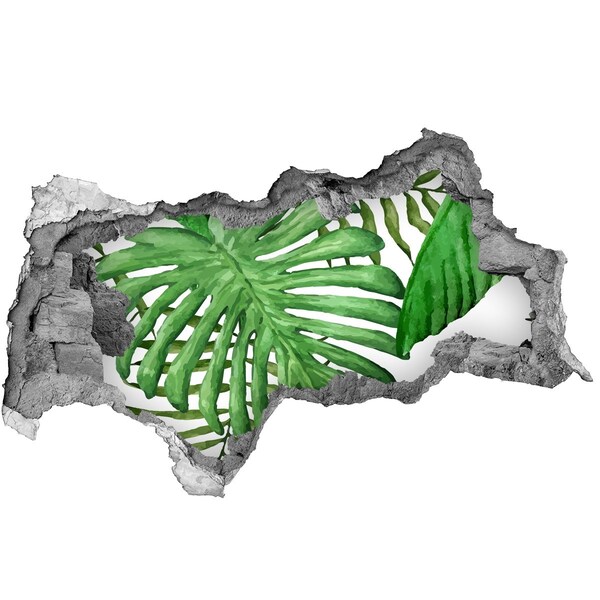 3D díra nálepka Zelená džungle za zdí