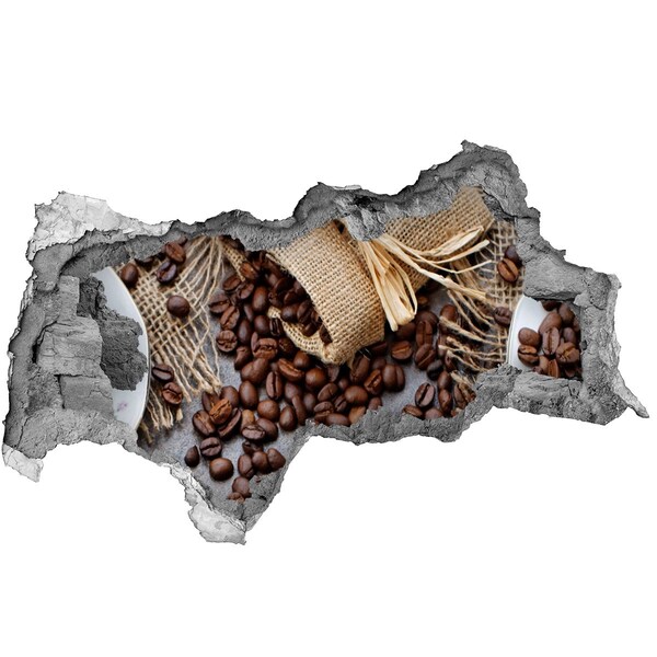 Samolepící nálepka beton Káva v rozbité zdi
