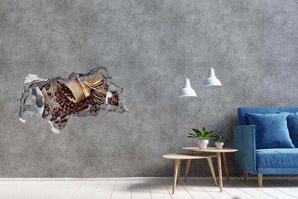 Samolepící nálepka beton Káva v rozbité zdi