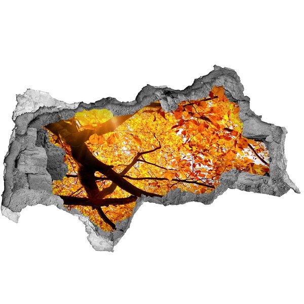 Samolepící díra na stěnu Zlatý podzim za zdí