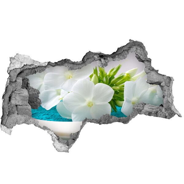 Fototapeta díra na zeď Bílé květiny spa