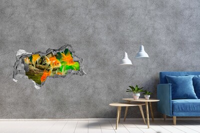 Díra 3D foto tapeta nálepka Zlaté rybičky