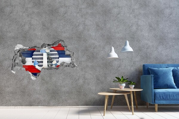 Samolepící díra zeď 3D Mořské dobrodružství s mušlemi