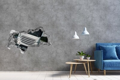 Fototapeta díra na zeď Zničená zeď s nákladním autem