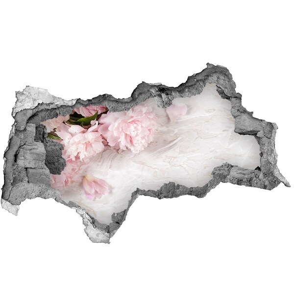 Samolepící díra nálepka beton Květiny v rozpadající se zdi