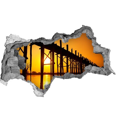 Fototapeta díra na zeď 3D Západ slunce nad molem