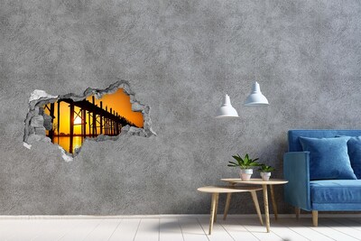 Fototapeta díra na zeď 3D Západ slunce nad molem