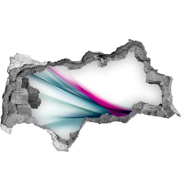 Samolepící díra zeď 3D Barevné vlny ve zdi