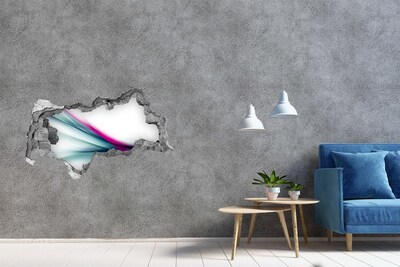 Samolepící díra zeď 3D Barevné vlny ve zdi