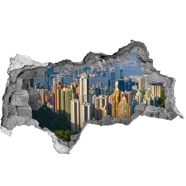 Fototapeta díra na zeď 3D Hongkong panorama