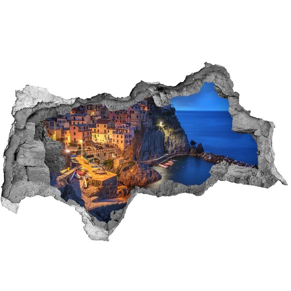 Fototapeta díra na zeď 3D Malebné přímořské městečko