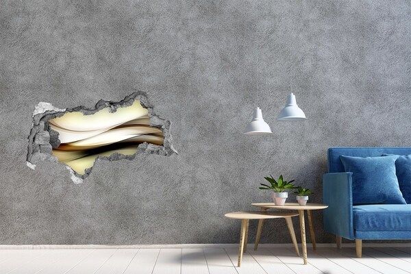 Samolepící díra na stěnu Abstraktní krajina v díře ve zdi