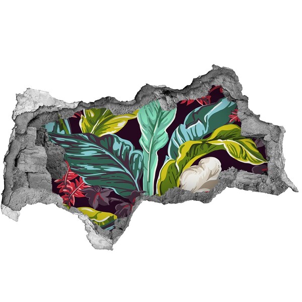 3D díra na zeď Tropická zahrada s dírou ve zdi