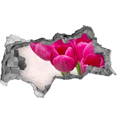 Samolepící díra na stěnu Růžové tulipány
