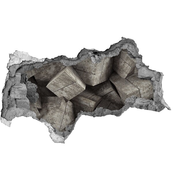 Samolepící díra na stěnu Poškozená zeď s výhledem na betonový prostor