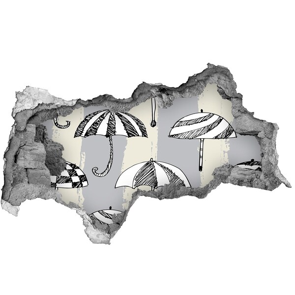 Fotoobraz díra na stěnu nálepka Okouzlující slunečníky na pláži