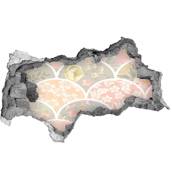 Nálepka díra na zeď Květinový vzor za poškozenou zdí