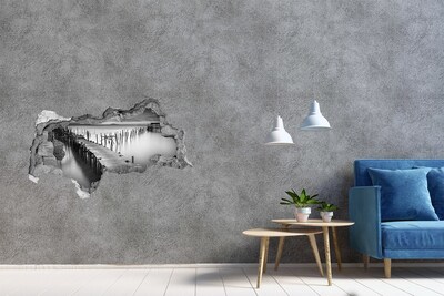 Samolepící díra na stěnu Molo v mlhavém prostředí