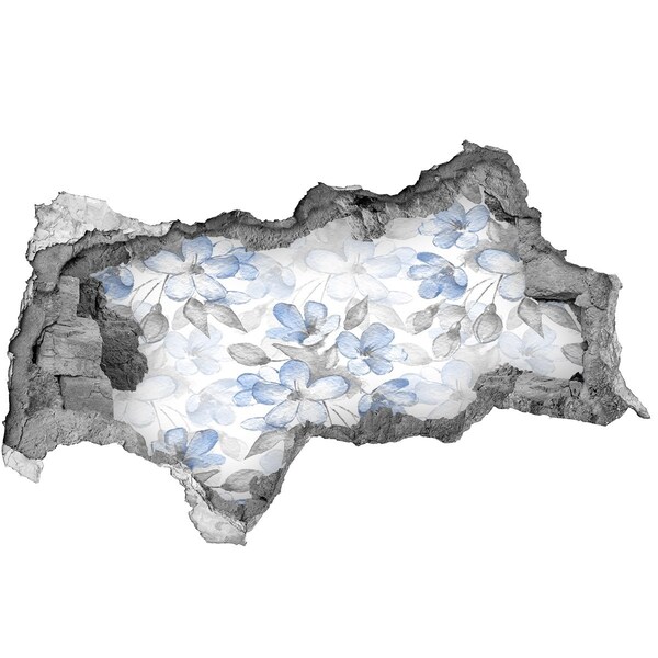 Samolepící nálepka Květinový vzor skrz díru ve zdi