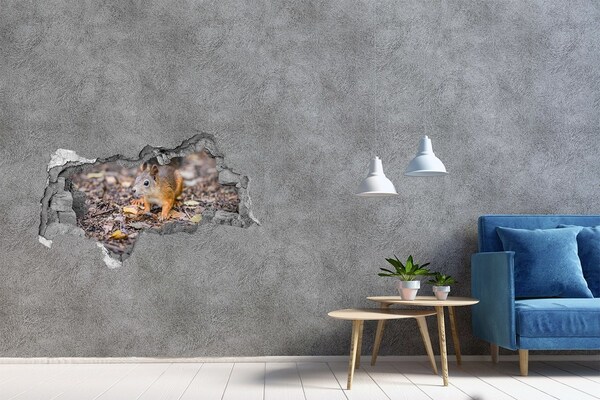 Nálepka fototapeta 3D na zeď Veverka v lese