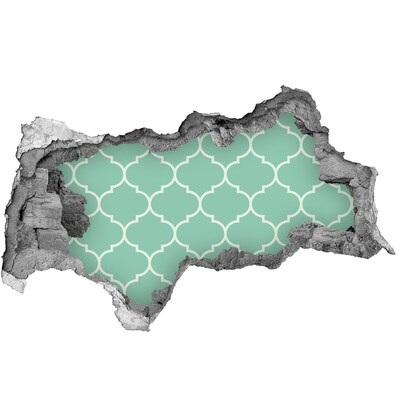 Fototapeta díra na zeď 3D Zelená mozaika na pozadí poškozené zdi