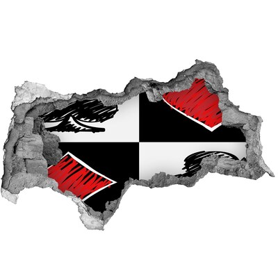 Fototapeta díra na zeď Rozbitá zeď s červenými akcenty