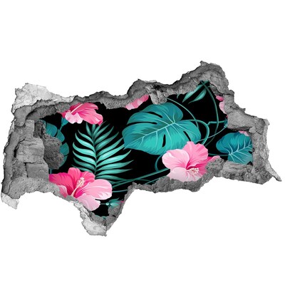 Nálepka fototapeta 3D na zeď Tropická zahrada s dírou ve zdi