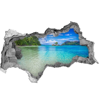 Díra 3D foto tapeta nálepka Pláš Seychely