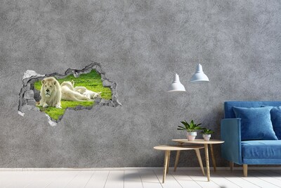 Samolepící díra nálepka Bílý lev v jeho přirozeném prostředí