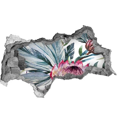 Fototapeta díra na zeď 3D Květinový ráj mezi listy