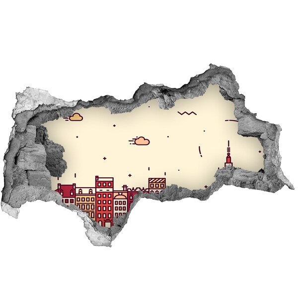 Fototapeta díra na zeď Město za zdí