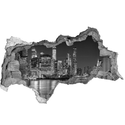 Díra 3D foto tapeta nálepka Manhattan noc