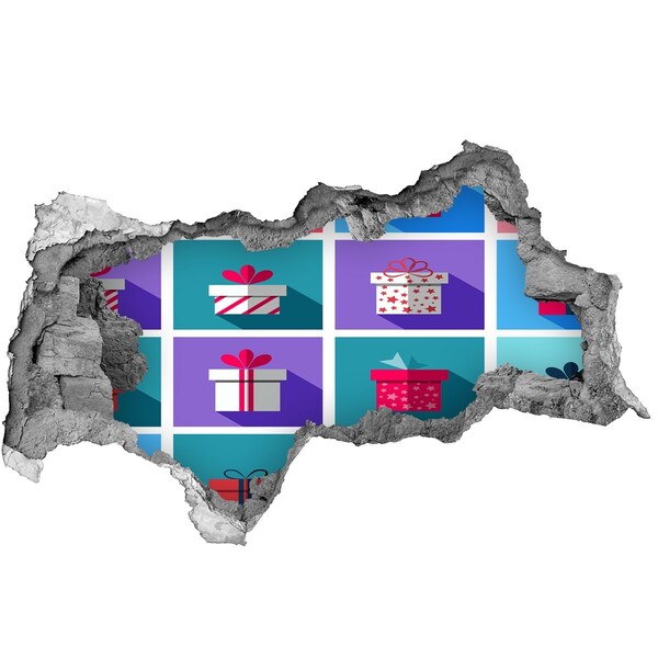 Fototapeta díra na zeď 3D Dárková překvapení