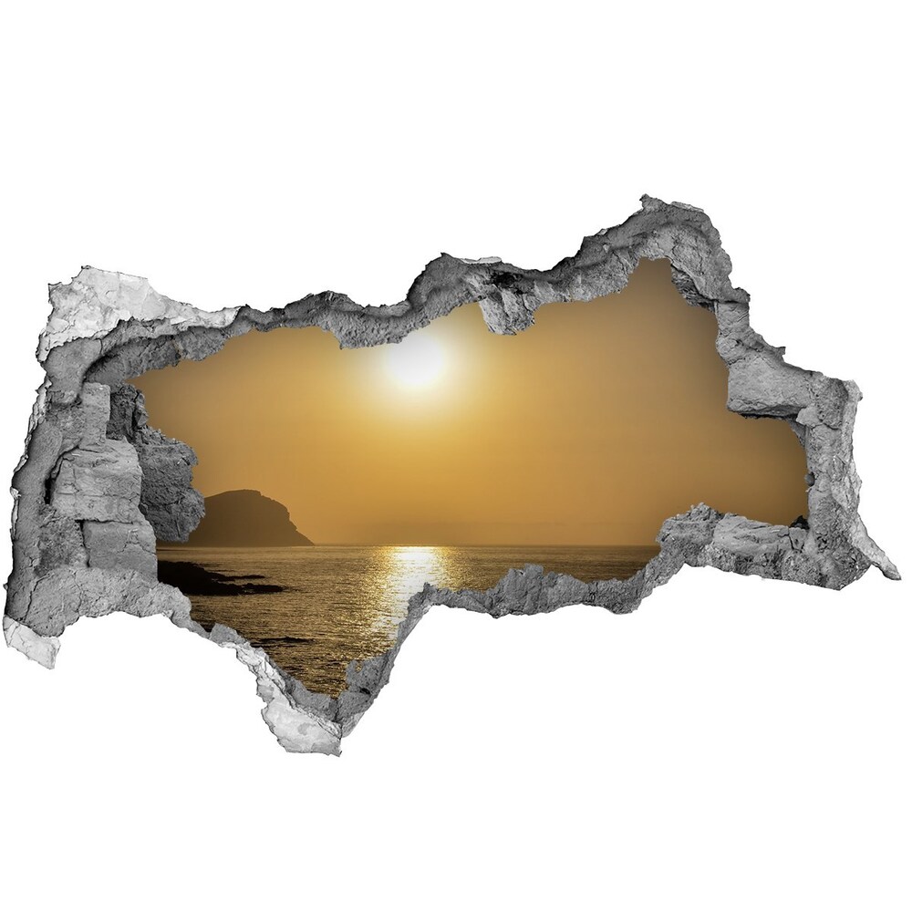 Nálepka 3D díra na zeď Západ slunce moře